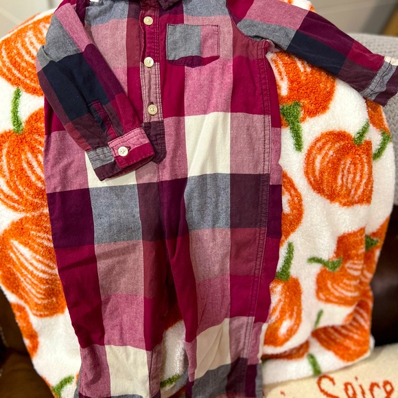 Baby Gap 18-24 month Plaid Reversible Onesie Romper Jumper Jumpsuit - Picture 3 of 4